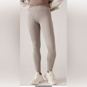ATHLETA Delancey Skyline Tight XS Herringbone Texture Beige Tan